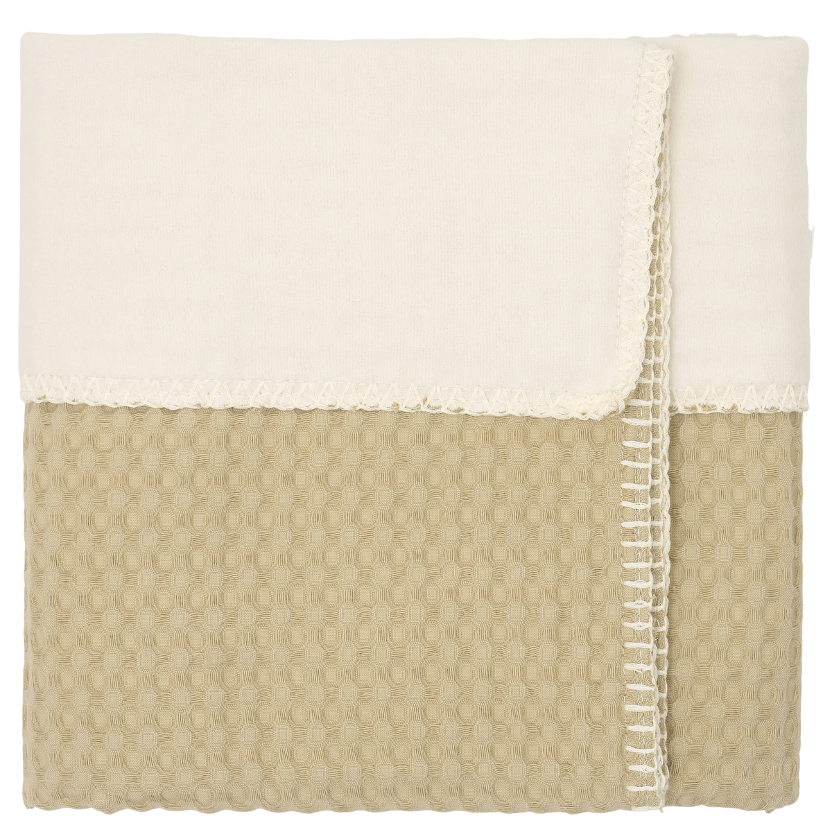 Bassinet blanket cotton fleece Amsterdam olive
