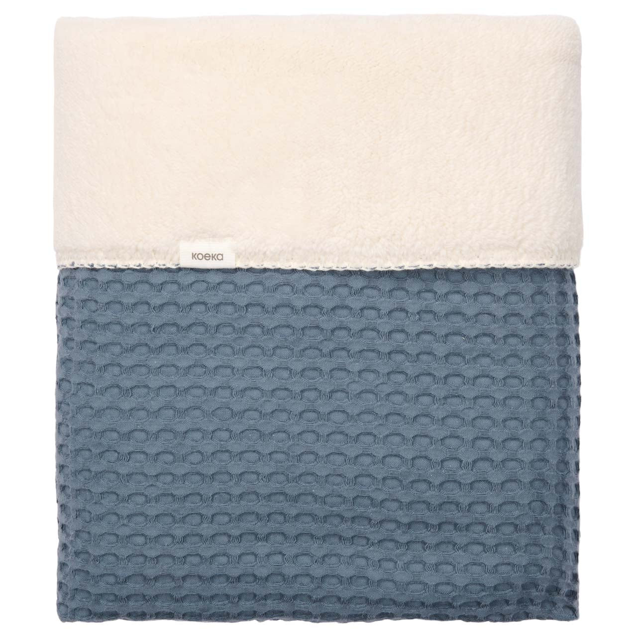 Cot blanket teddy Oslo bluestone