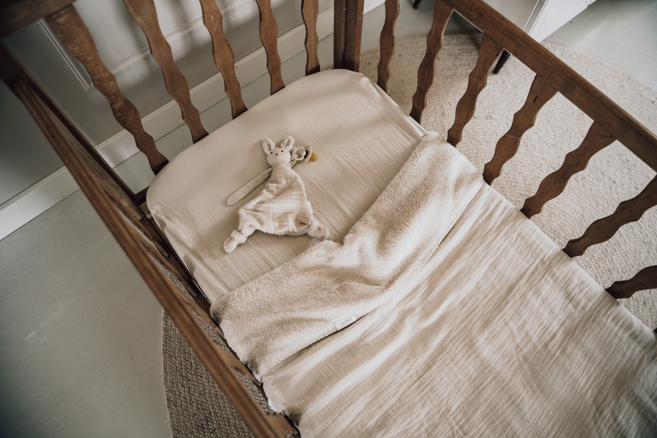 Bassinet blanket teddy Faro warm white