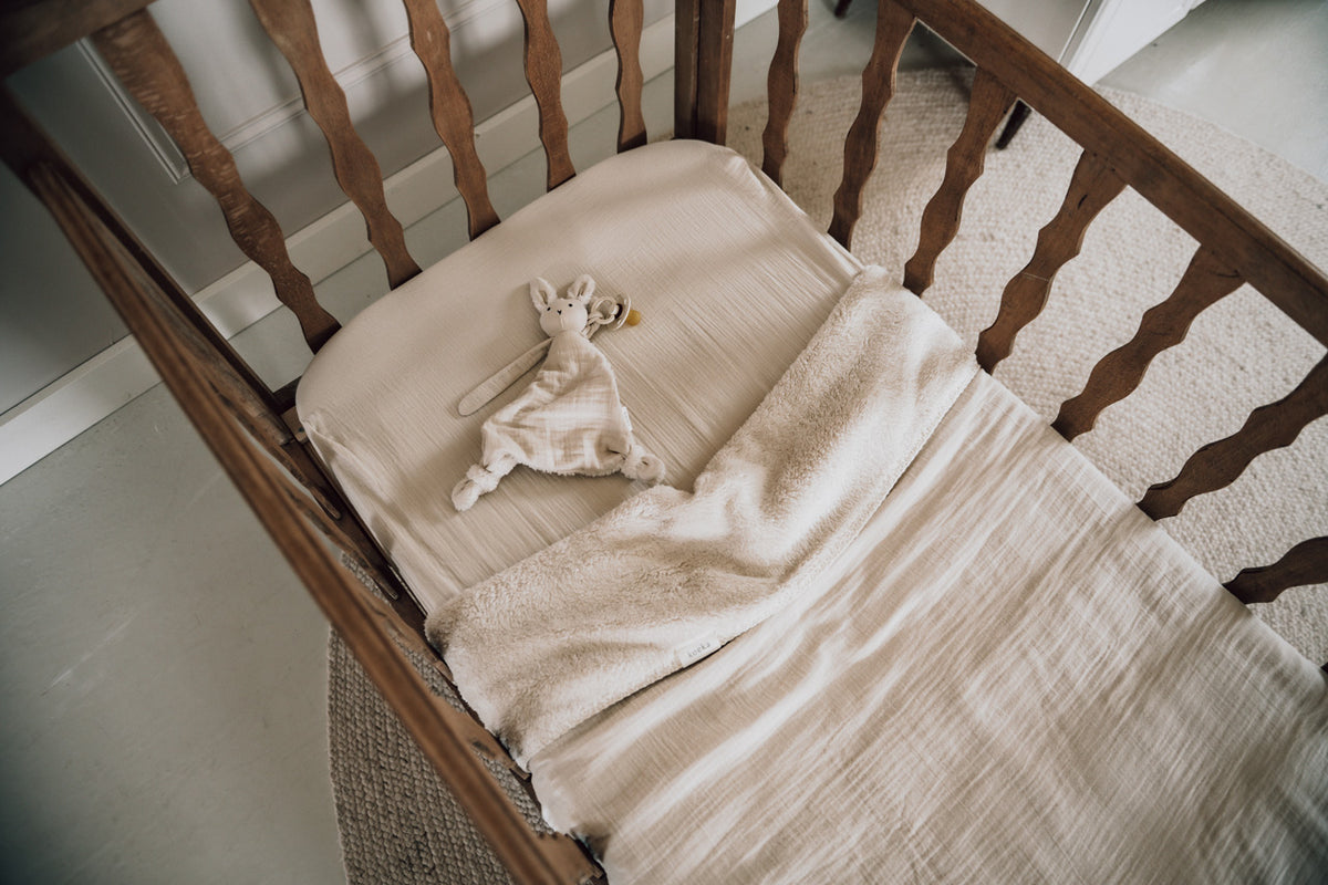 Cot blanket teddy Faro warm white
