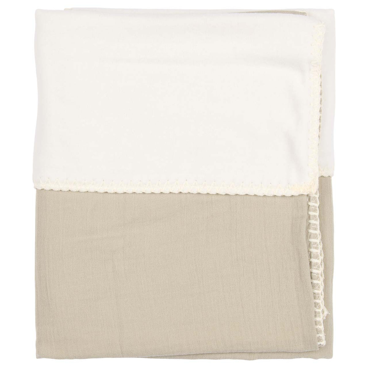 Cot blanket cotton fleece Faro sage