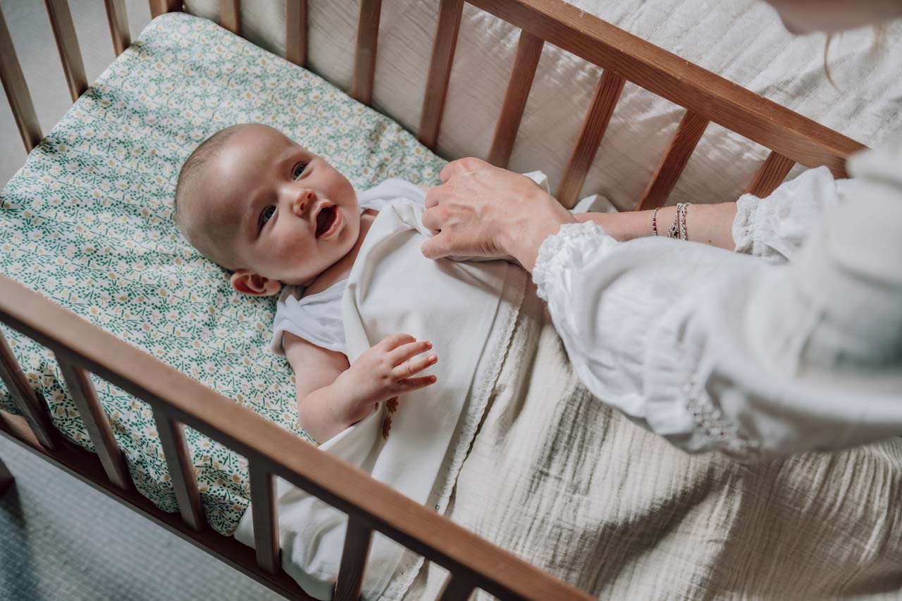 Bassinet sheet Meadow off white