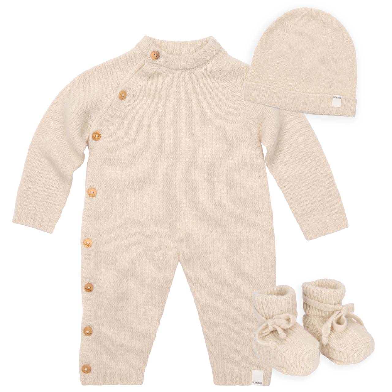 Baby outfit set premium wool Beja warm white