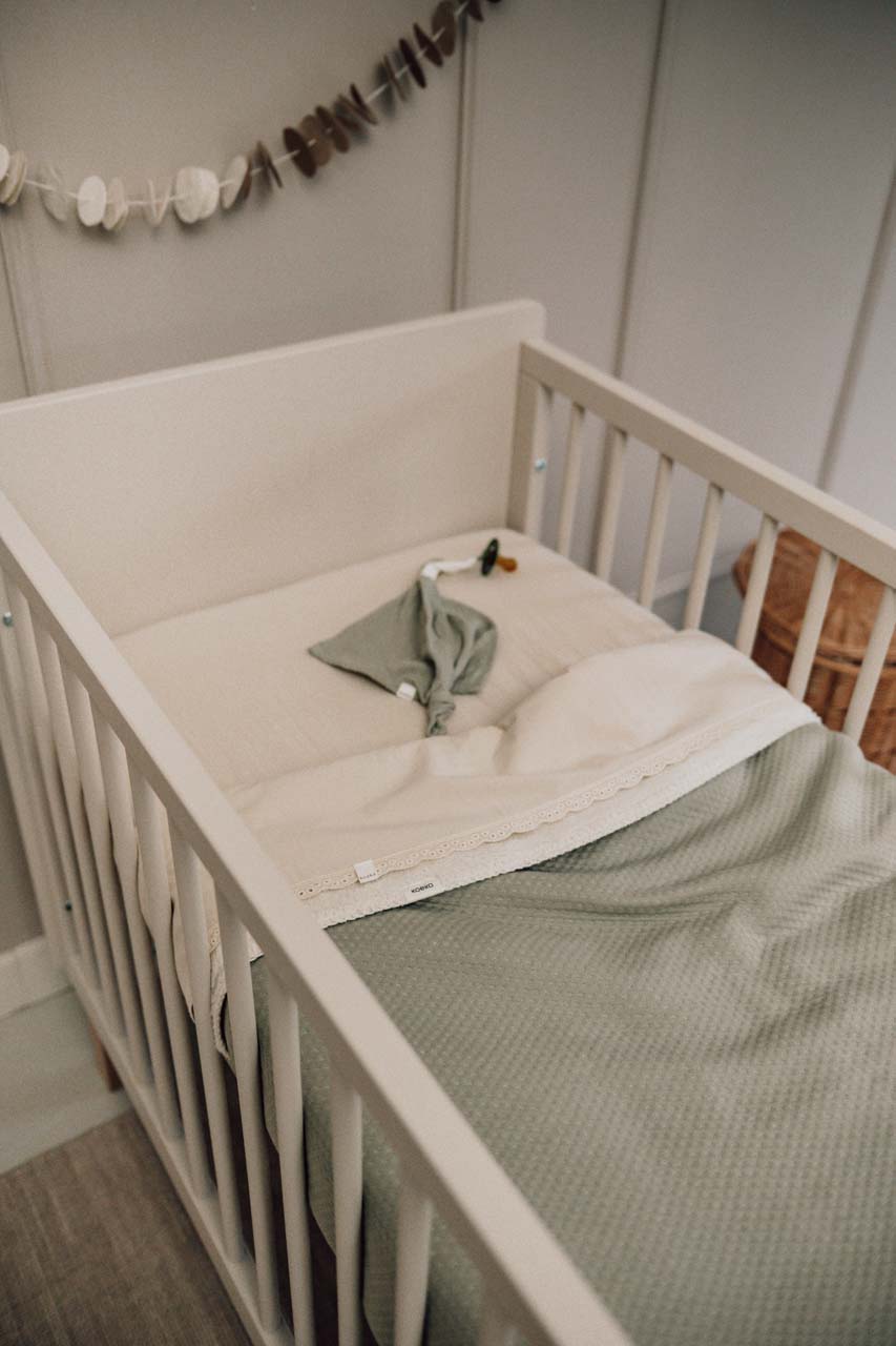 Bassinet blanket teddy Elim sage