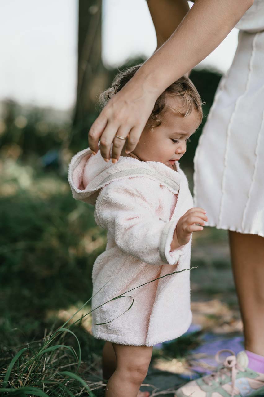 Baby bathrobe Dijon Daily cotton candy