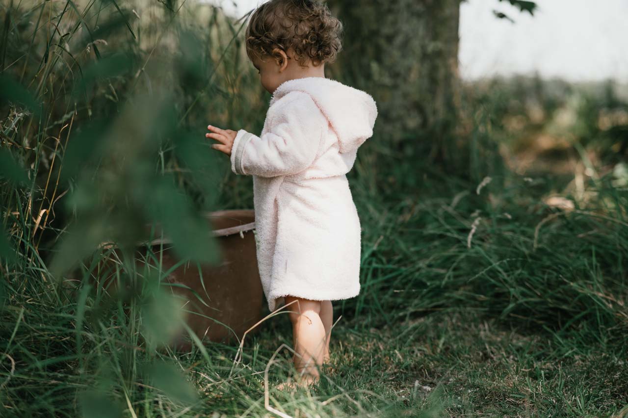 Baby bathrobe Dijon Daily cotton candy