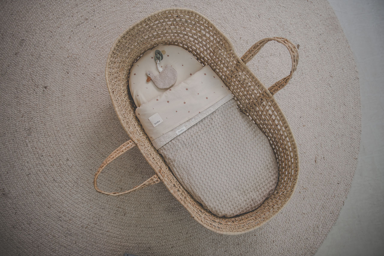 Bassinet blanket teddy Oslo sand/pebble