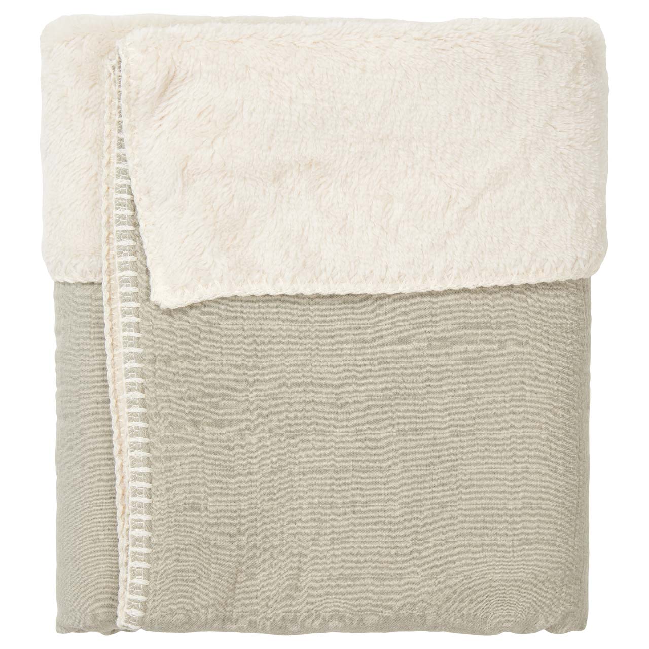 Cot blanket teddy Faro sage