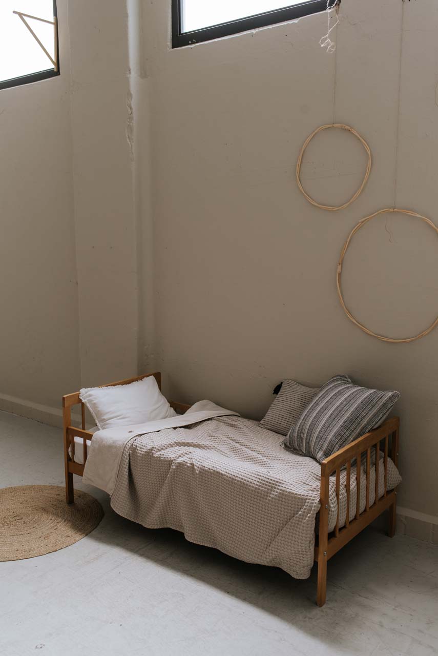 Single bed blanket teddy Oslo sand/pebble